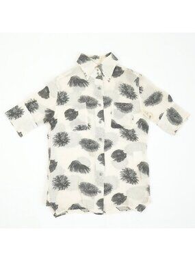 Fendi Sheer Short-Sleeve Button-Up Shirt Size 38
